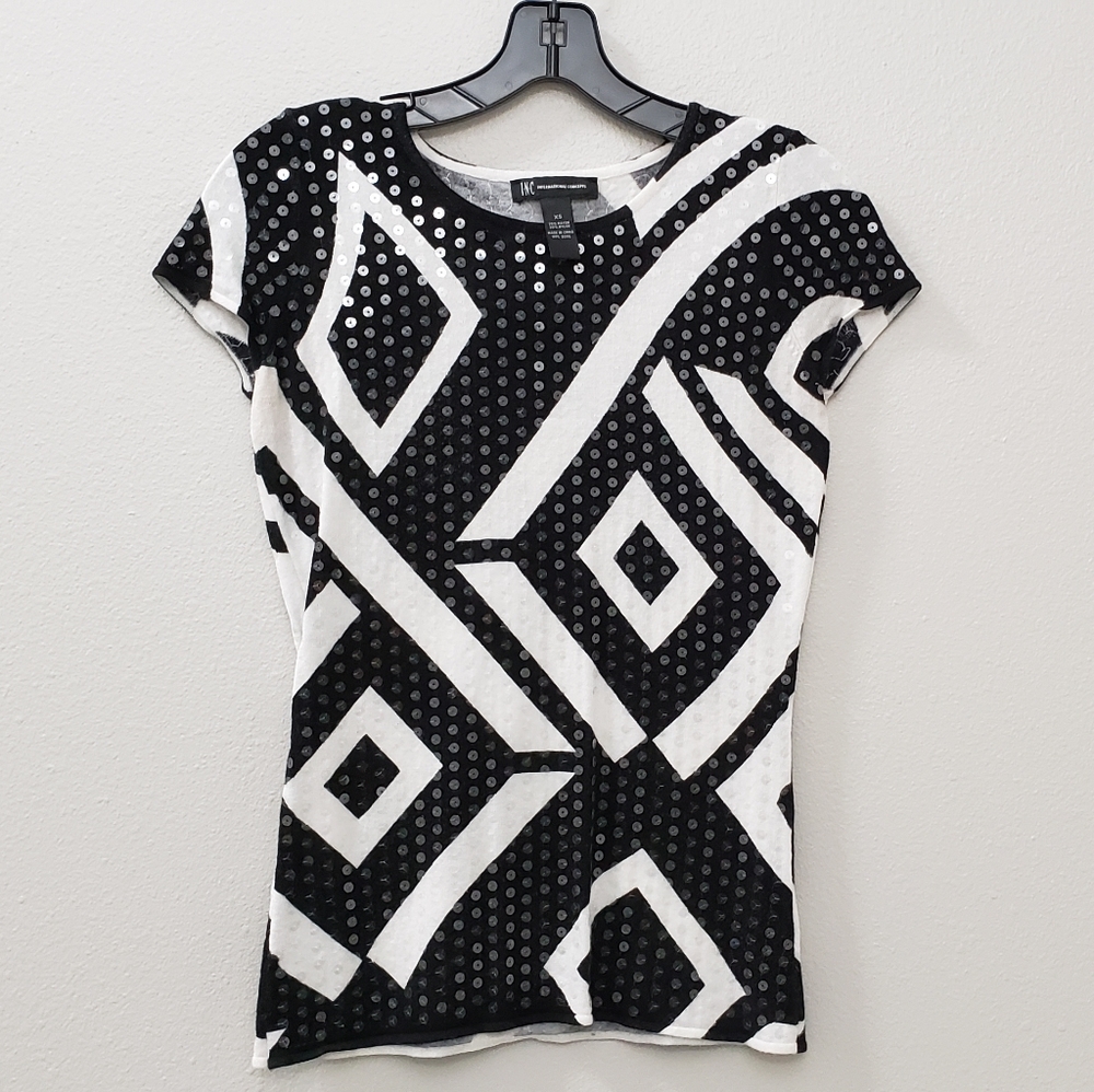 Geometric Sequin Top